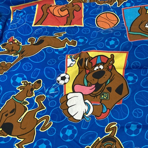 SCOOBY DOO 1999 Vintage Twin Childrens Bed Flat Top Sheet - Picture 4 of 11